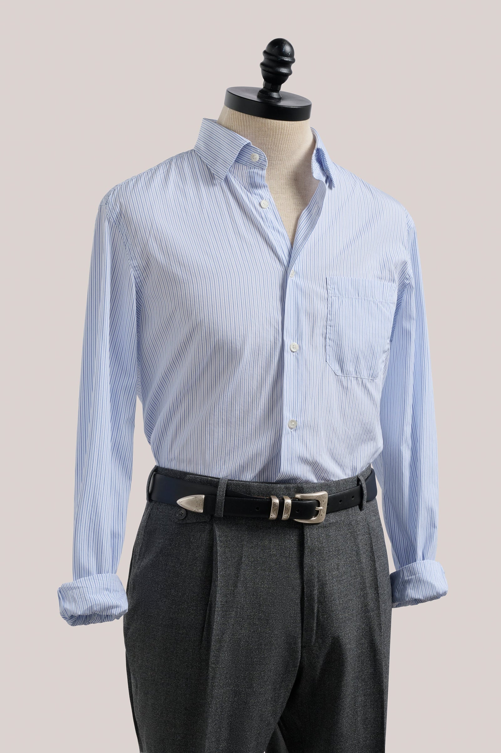 Italian Fine Stripe Work Shirt