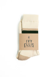 Ivy Ellis Blackwell Men S Crew Length Green Taupe Stripe Socks