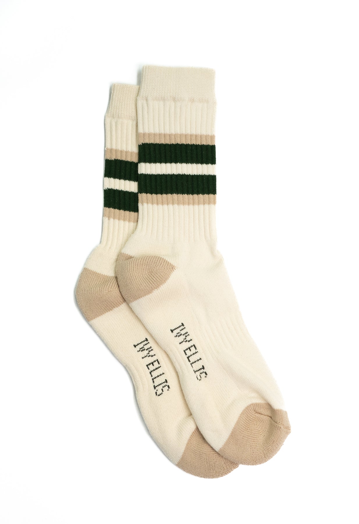 Ivy Ellis Blackwell Men S Crew Length Green Taupe Stripe Socks