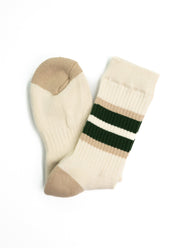 Ivy Ellis Blackwell Men S Crew Length Green Taupe Stripe Socks