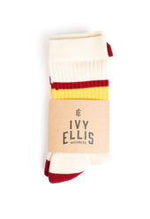 Ivy Ellis Lanny Men S Crew Length Red Yellow Stripe Socks