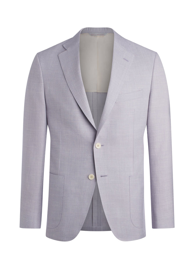 Lilac Silk, Linen Wool Solid Jacket