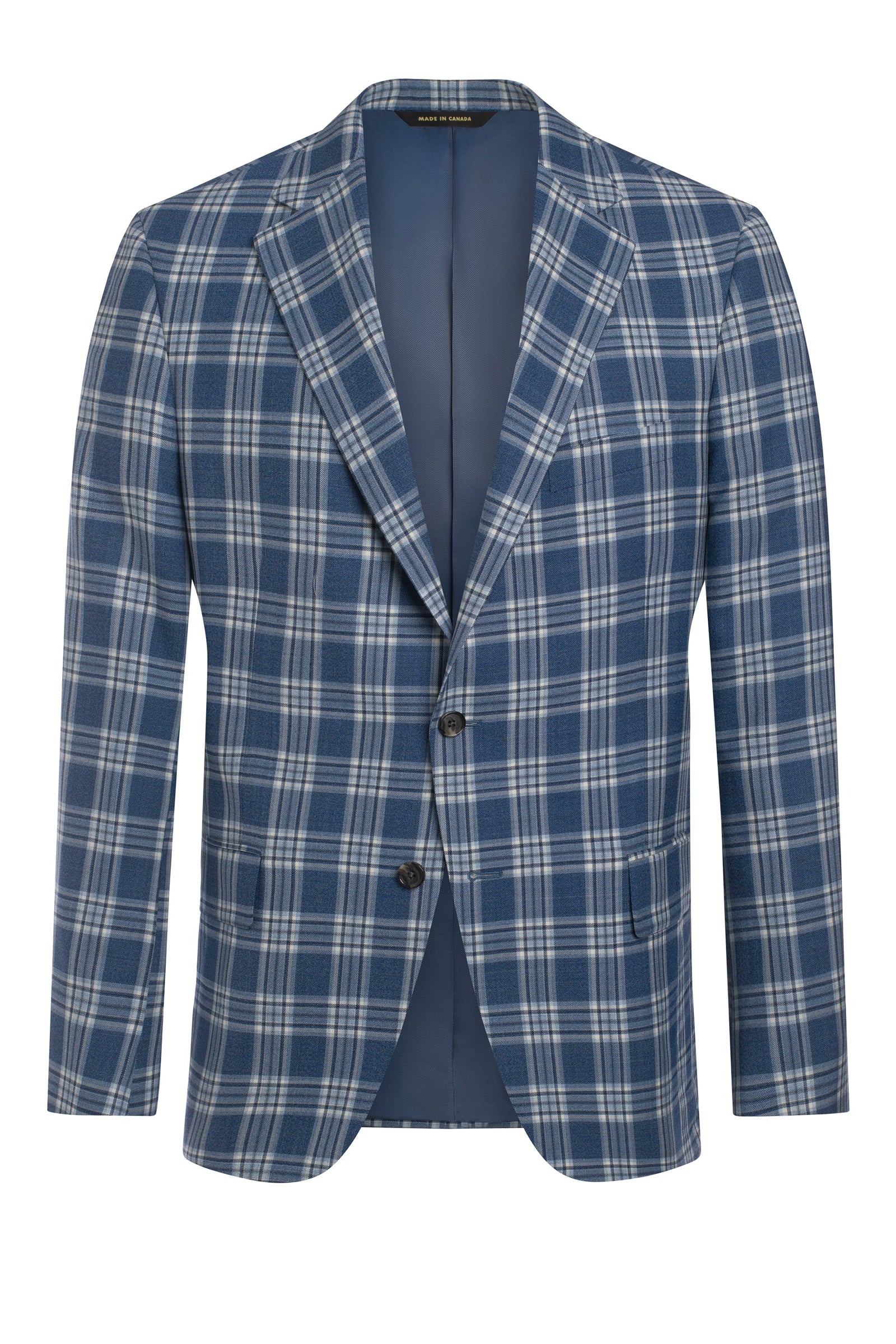 Blue Super 140 S Infinity Plaid Jacket