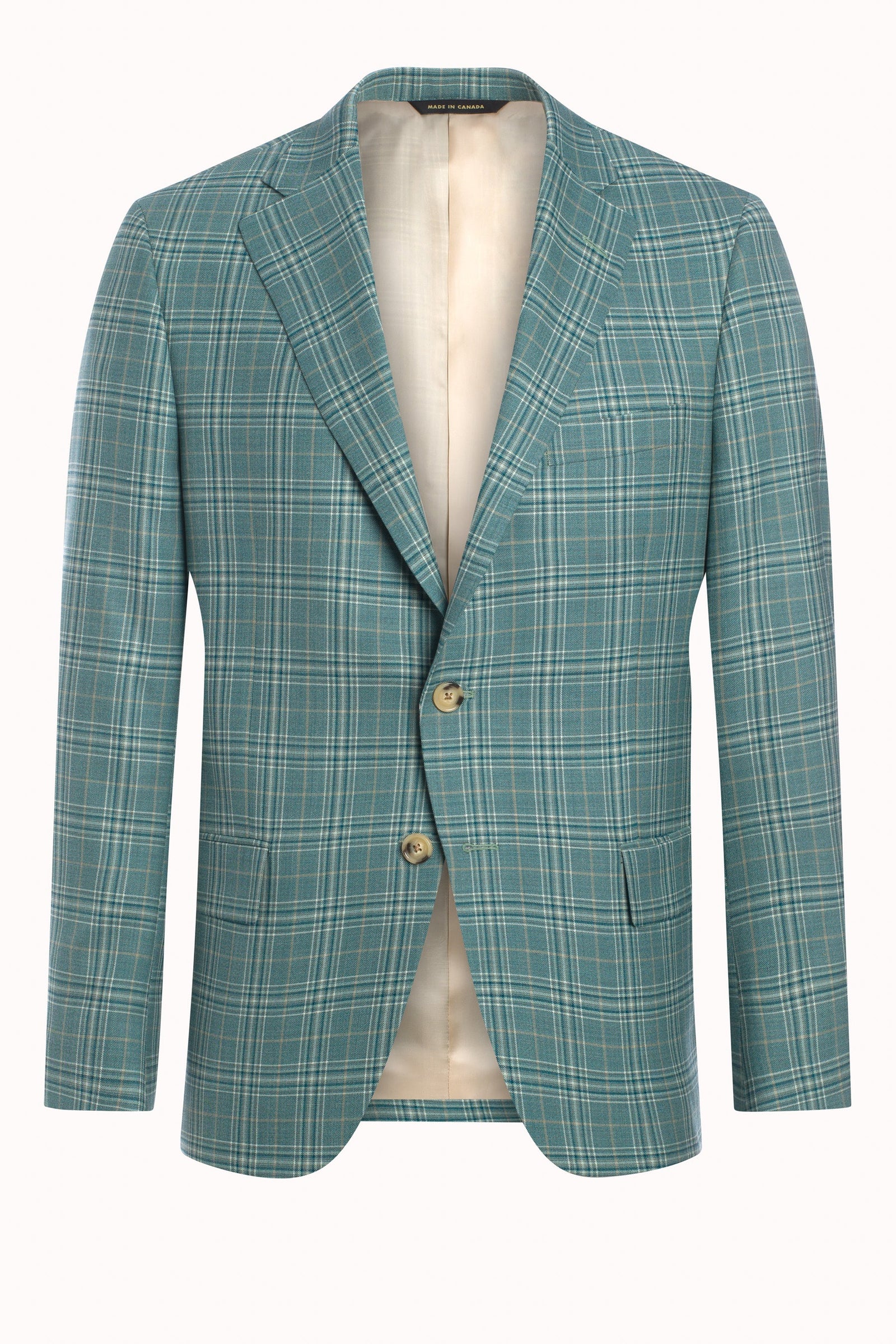 Green Super 140 S Infinity Plaid Jacket