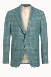 Green Super 140's Infinity Plaid Jacket