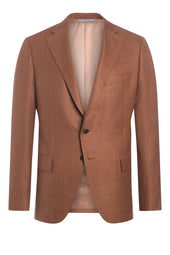 Orange Wool, Silk and Linen Honeyway Textured Jacket