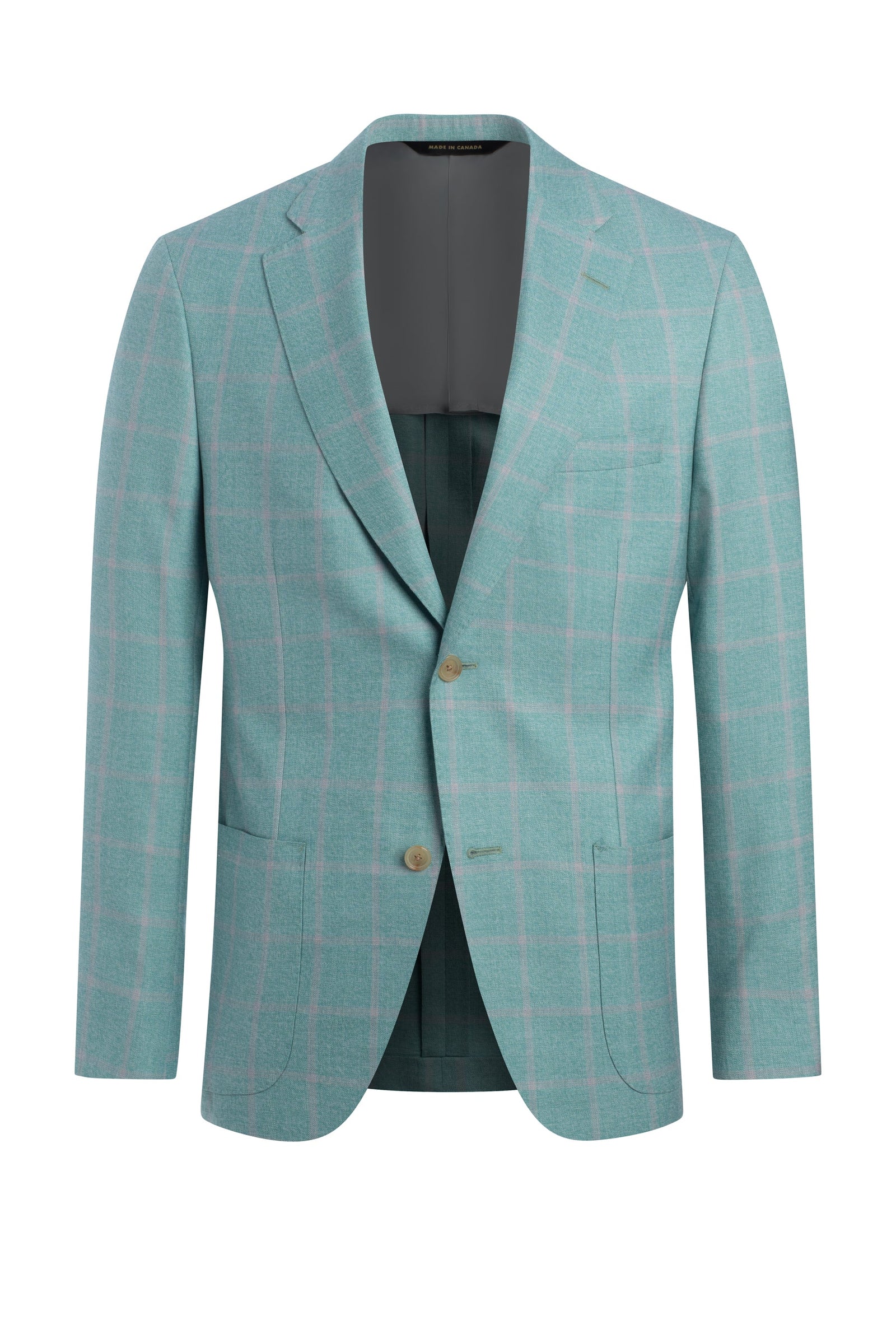 Green Wool And Silk Windowpane Jacket