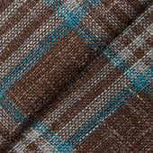 And Teal Silk And Linen Blend Plaid Jacket