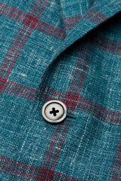Silk And Linen Blend Windowpane Jacket