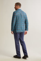 Silk And Linen Blend Windowpane Jacket