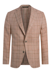Rust Wool Blend Glen Plaid Jacket