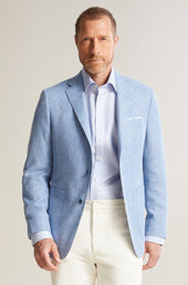 Blue Doubleface Textured Mesh Jacket