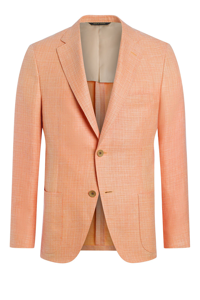 Orange Doubleface Basketweave Jacket