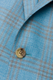 Light Wool Silk And Linen Blend Plaid Jacket