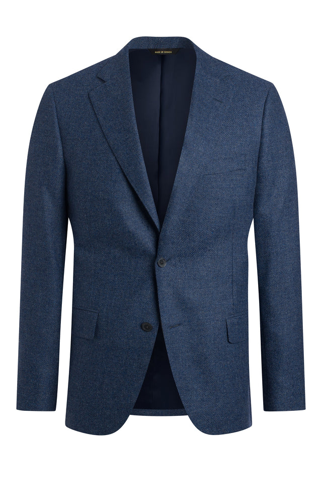 Blue Wool and Cashmere Twill Jacket