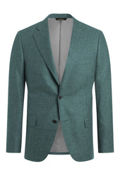 Teal Wool and Cashmere Twill Jacket