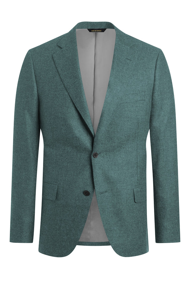 Teal Wool and Cashmere Twill Jacket