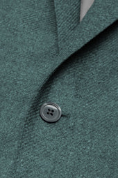 Teal Wool and Cashmere Twill Jacket