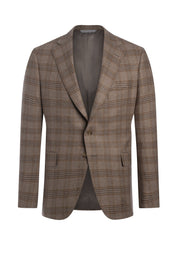Tan Wool and Cashmere Plaid Jacket