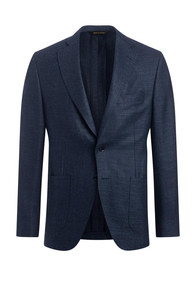 Blue Cashmere Blend Honey Way Twill Jacket