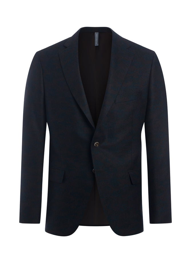 Navy Wool Jacquard Jacket