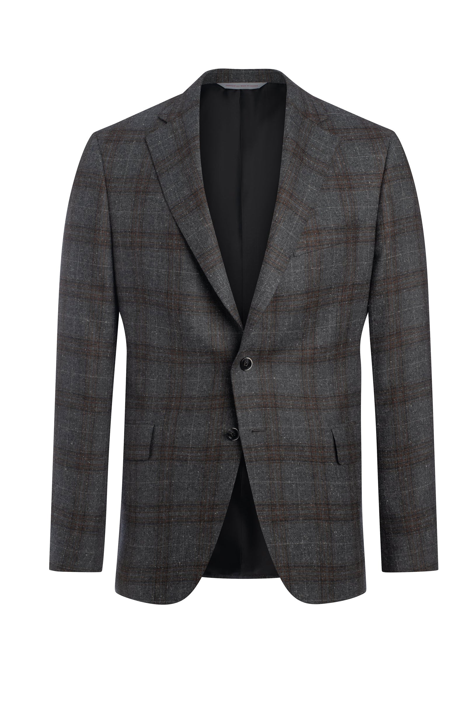 Grey Wool And Silk Plaid Jacket