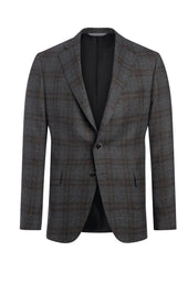 Grey Wool and Silk Plaid Jacket