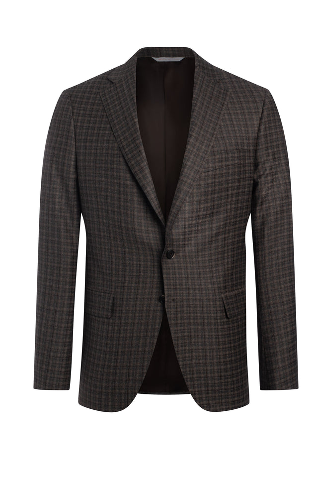 Brown Overcheck Flannel Jacket