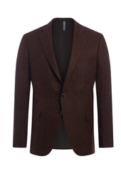 Rust Zegna Cashmere Blend Herringbone Jacket