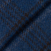 Blue Wool Blend Plaid Jacket