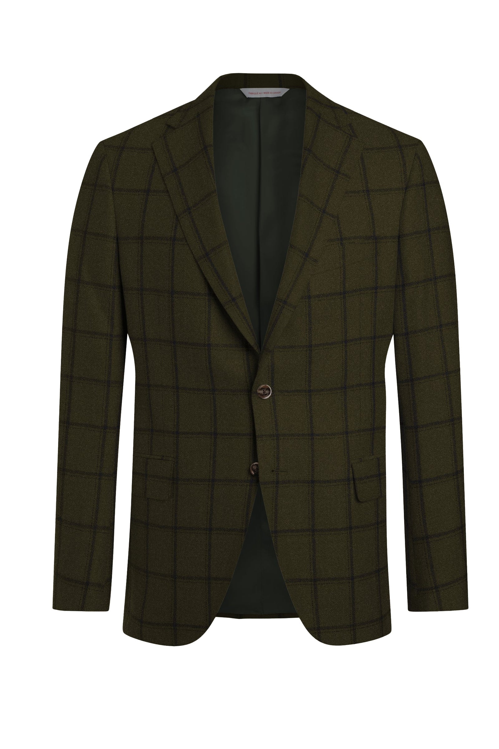 Wool Silk And Linen Flannel Windowpane Jacket