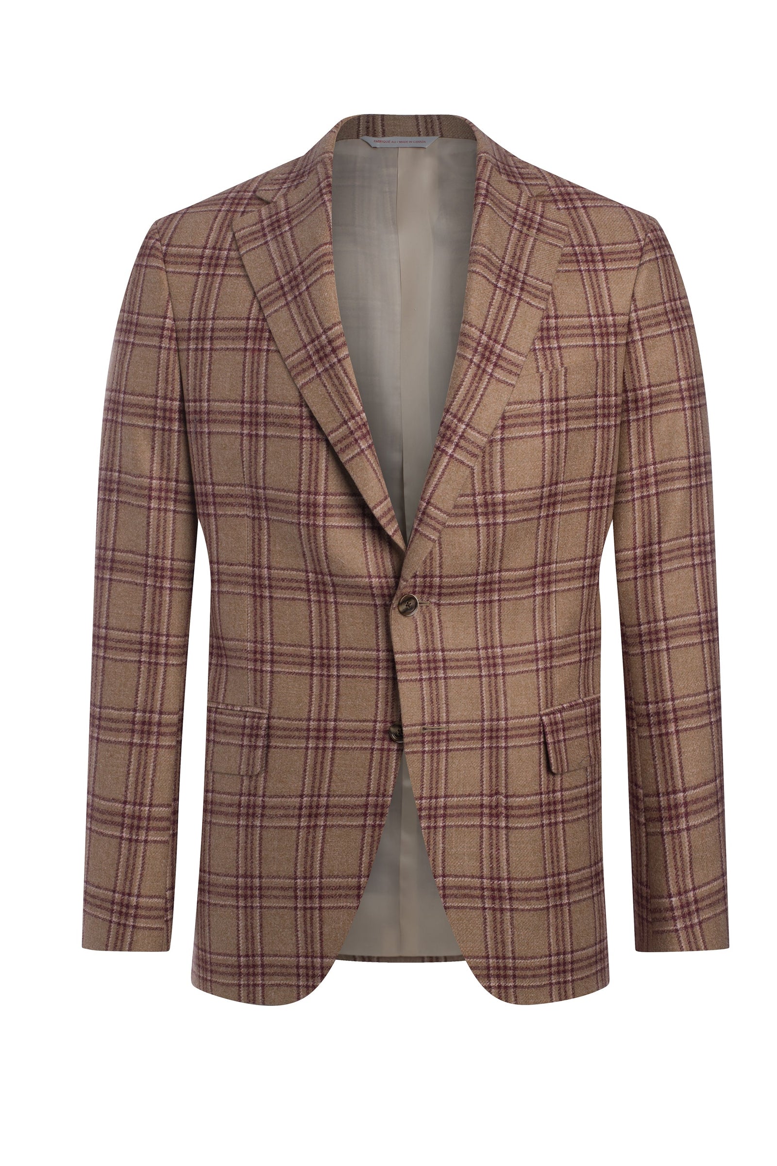 Wool Silk And Linen Textured Plaid Jacket