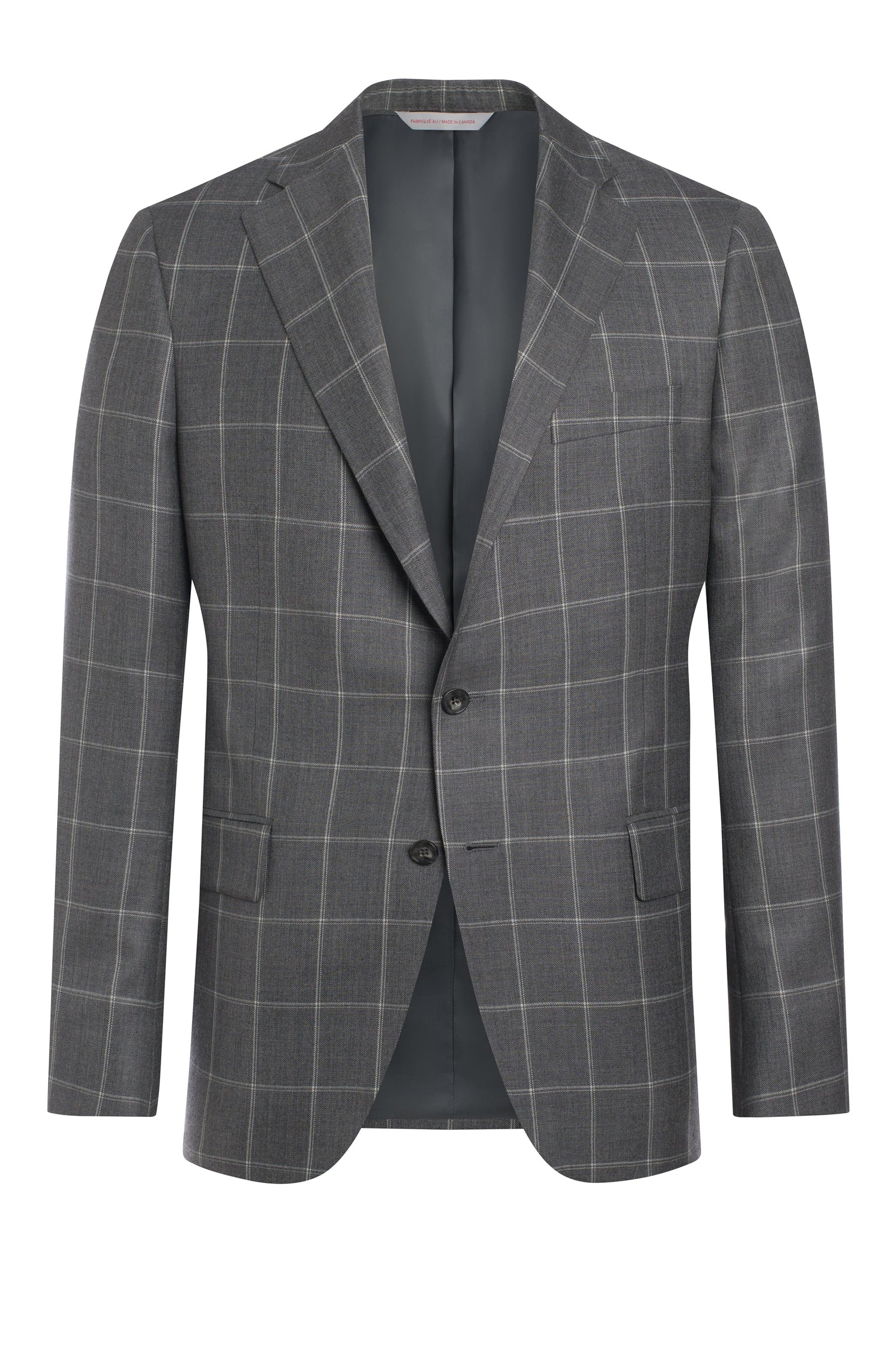 Grey Cashmere Windowpane Jacket