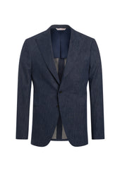 Midnight Blue Brushstroke Cotton Cashmere Jacket