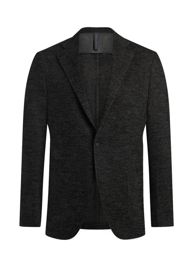 Charcoal Mouline Micro Stripe Knit Jacket