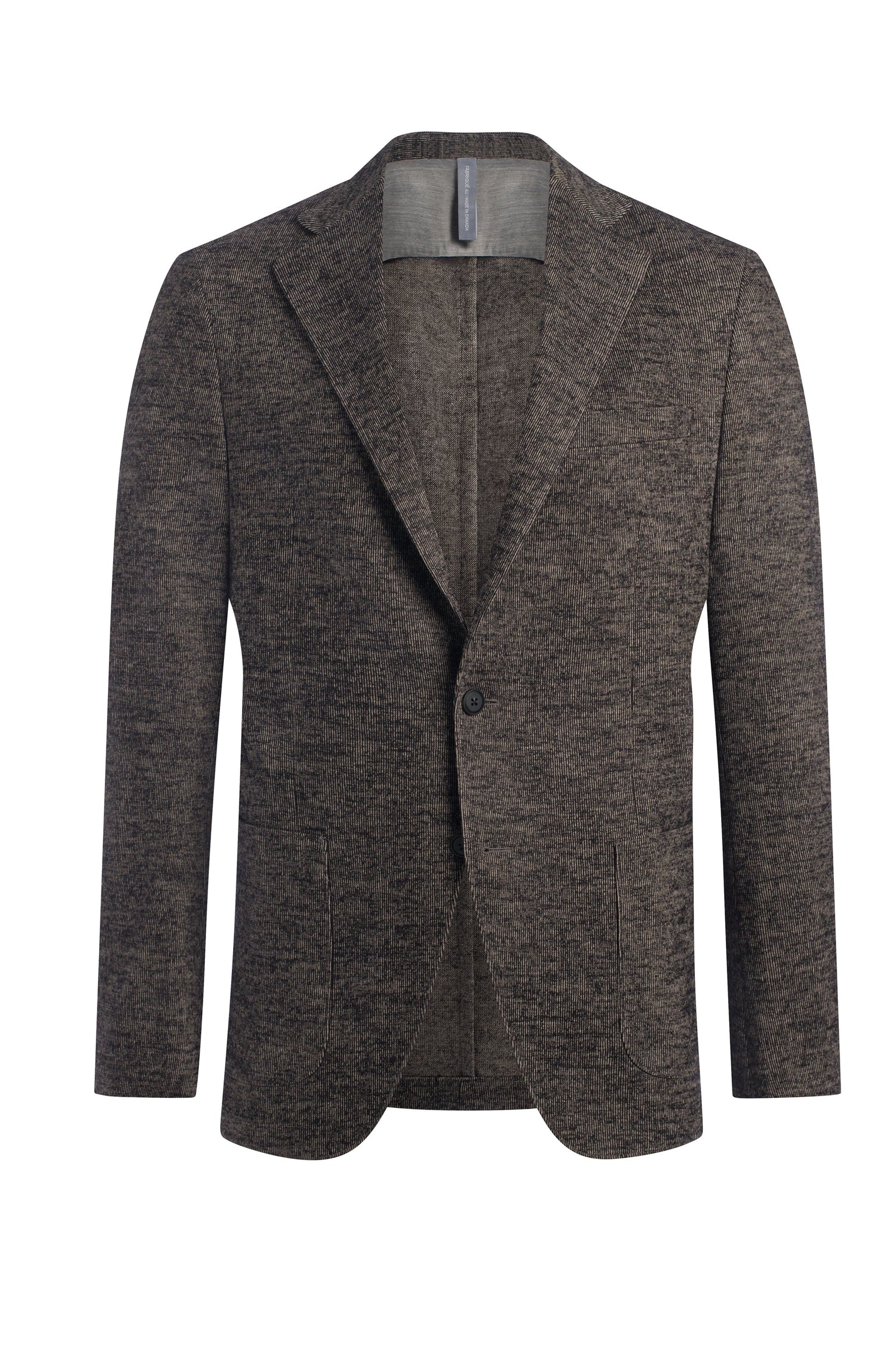 Tan Mouline Micro Stripe Knit Jacket