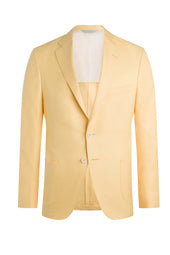 Yellow Wool, Silk and Linen Textured Mélange Jacket