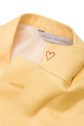 Yellow Wool, Silk and Linen Textured Mélange Jacket