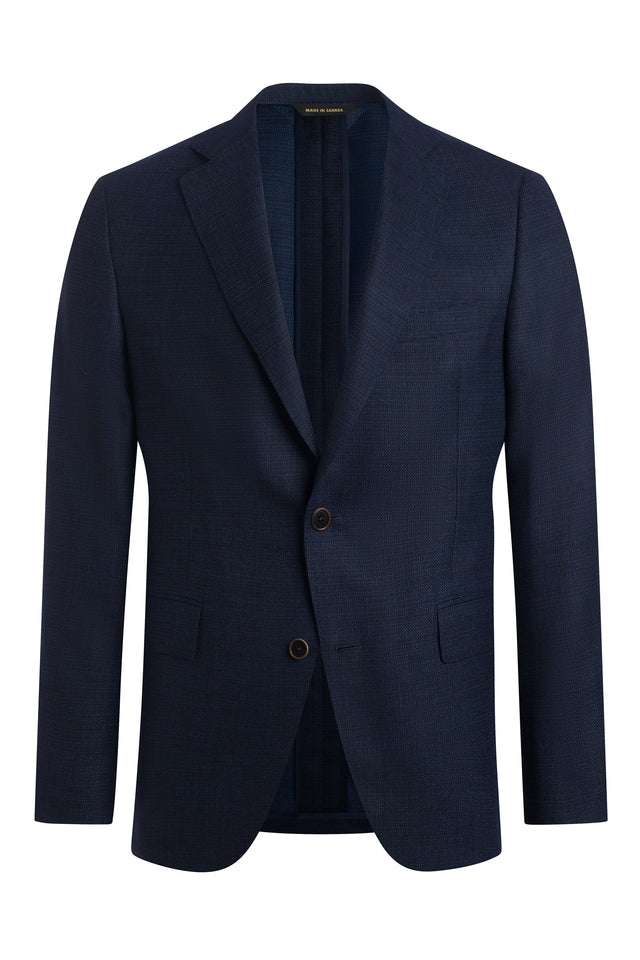 Navy Wool Winter Hopsak Jacket