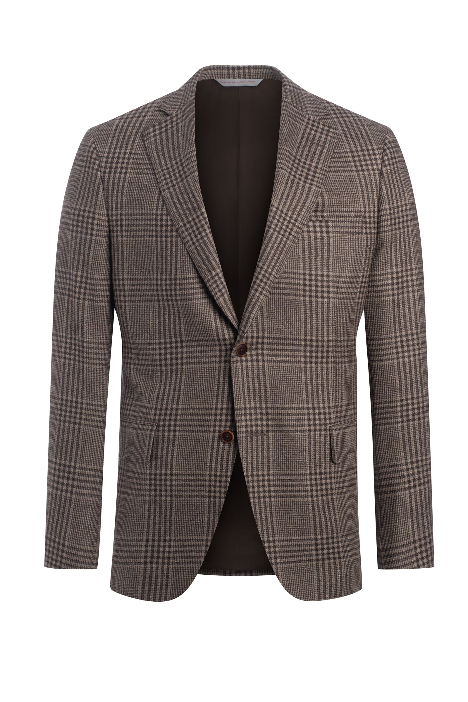 Wool Blend Carded Plaid Jacket