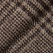 Brown Wool Blend Carded Plaid Jacket