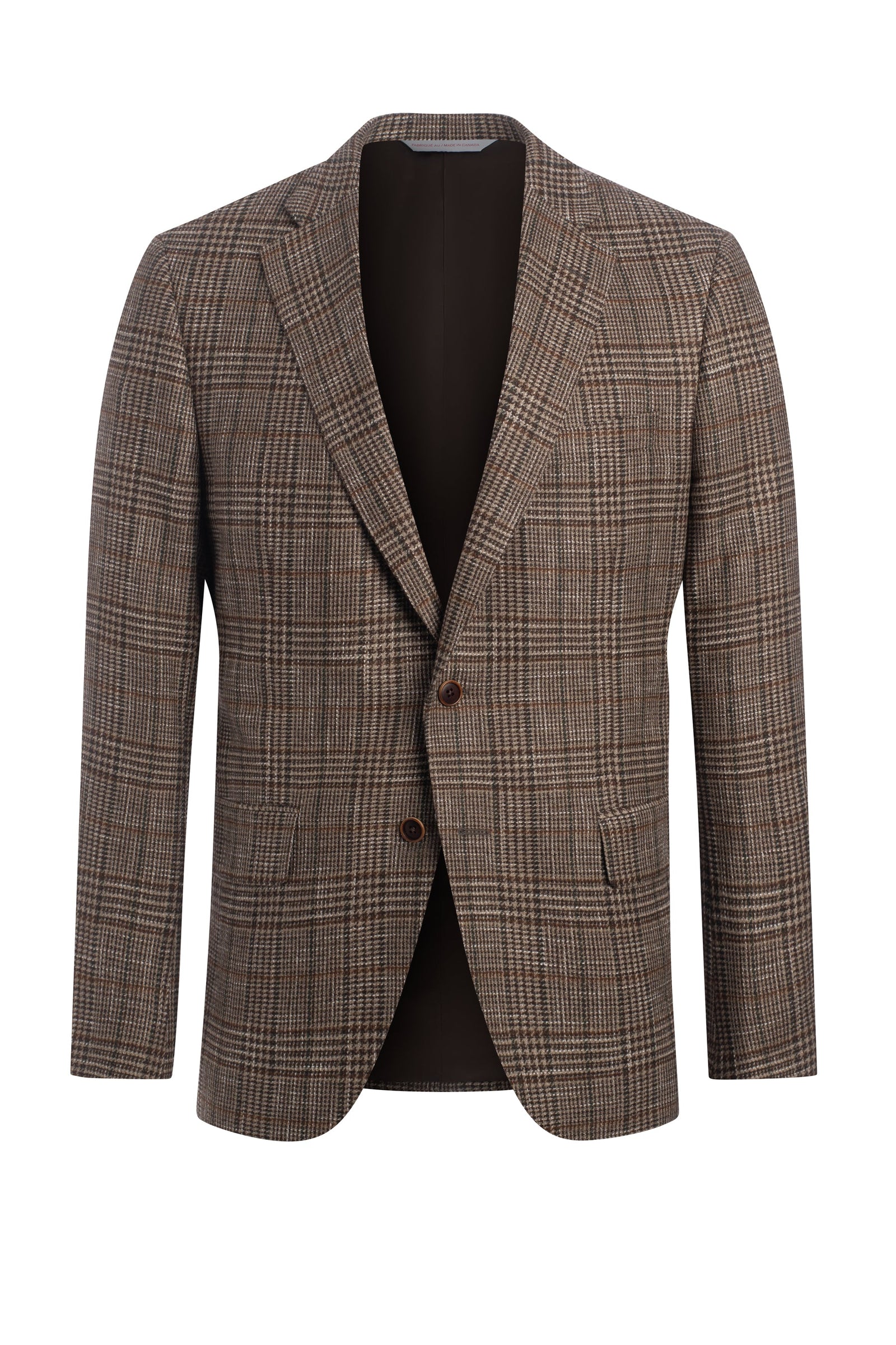 Cotton Wool And Linen Blend Plaid Jacket