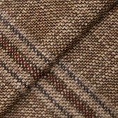 Tan Wool, Silk and Cashmere Plaid Jacket