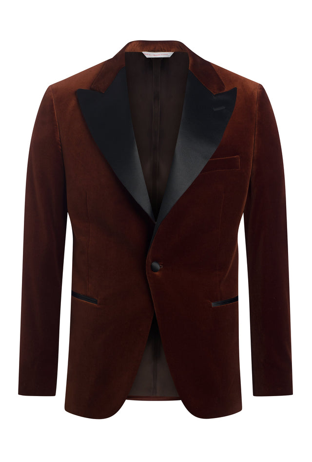 Cognac Velvet Dinner Jacket