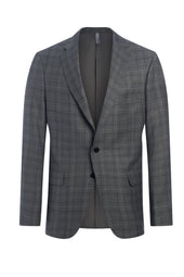 Black and White Super 130's Plaid Jacket