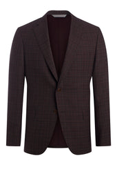 Wine Tropical Plaid Jacket
