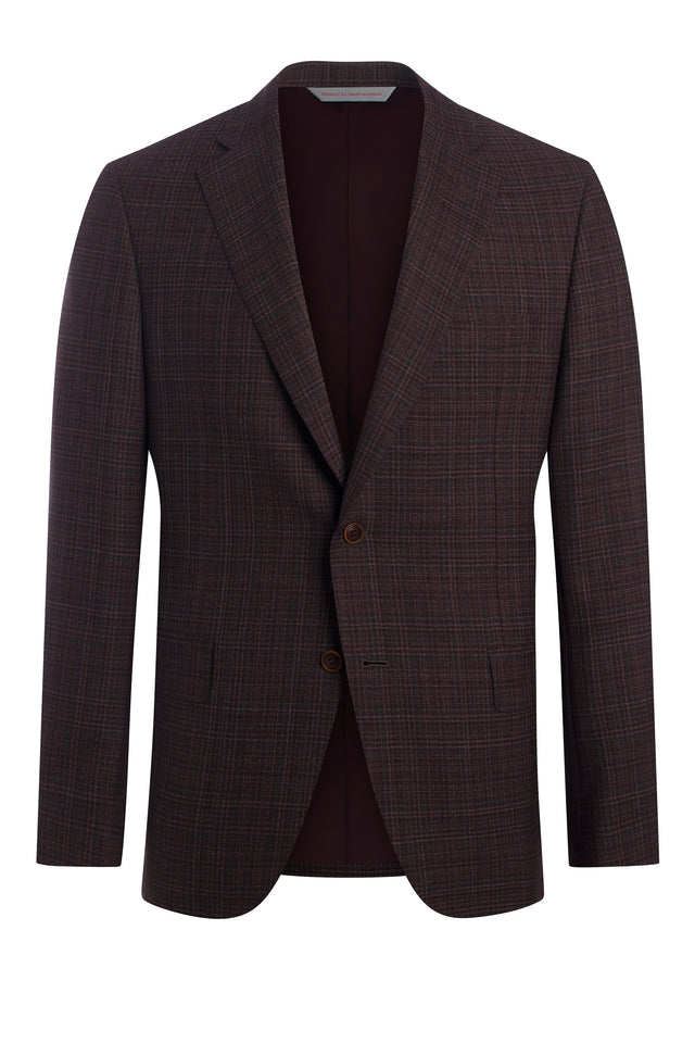 Wine Tropical Plaid Jacket
