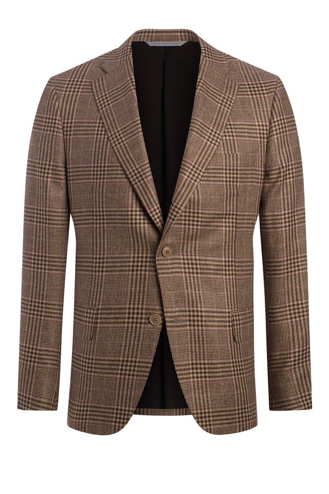 Brown Silk Plaid Jacket