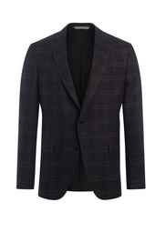 Brown, Blue Windowpane Jacket