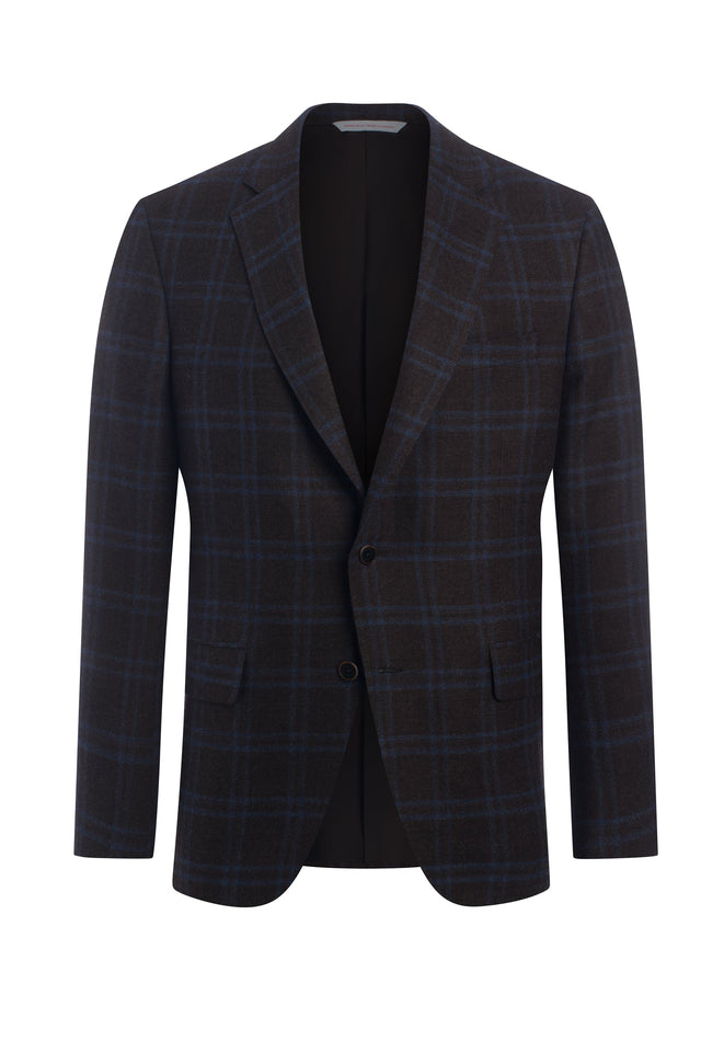 Brown, Blue Windowpane Jacket